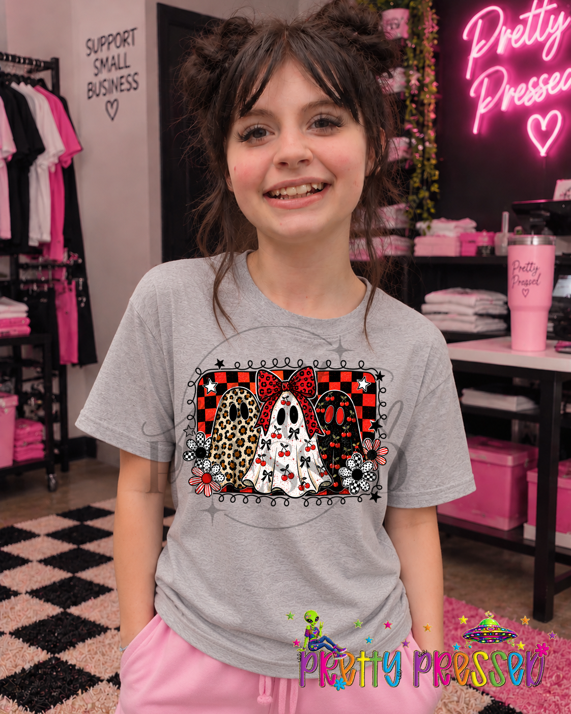 Cute black & red ghost 2 Tee