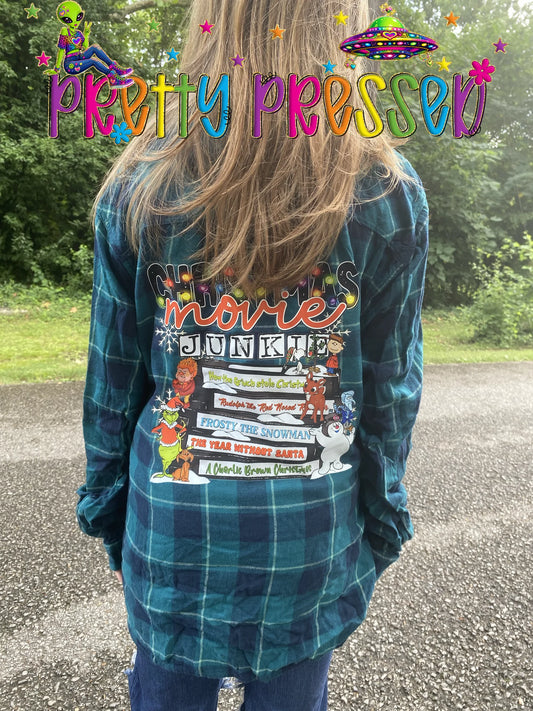 Christmas Movie Junkie Flannel - XLarge